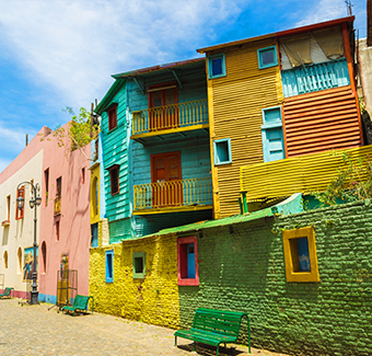 image du quartier de la Boca qui est le quartier le plus colorées de Buenos Aires