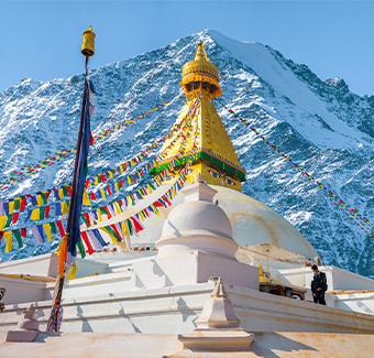 image du Swayambhunath, il est un des plus anciens et le plus saint des sites bouddhistes de Katmandou situé sur une colline surplombant la ville