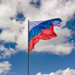 image du drapeau de la Russie de couleur blanc, bleu, et rouge