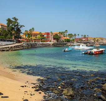 image des architectures traditionnelles à l'île de Gorée, Dakar, Sénégal